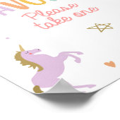 Favorieten Eenhoorn Zoet Tafel Meisje Verjaardagsf Poster (Hoek)