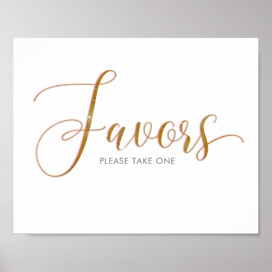 Favorieten Gouden Glitter Script Tekst Poster (Voorkant)