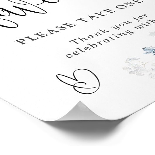 Favorieten Neem een bloemperzik Blush Blue Poster (Hoek)