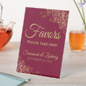 Favorieten Neem een elegante Bourgogne & gouden br Reclamebord Met Voetstuk (Insitu)