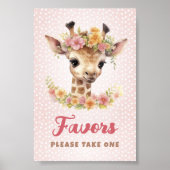 Favorieten Neem een Giraffe Baby Girl Shower Poster (Voorkant)