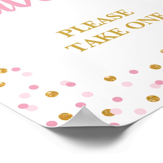 Favorieten Neem één partijbordroze en goud Poster (Hoek)