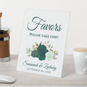 Favorieten Neem Een Smaragd Groene Rozen Bruiloft Reclamebord Met Voetstuk (Insitu)