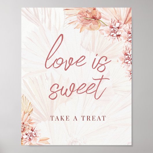 Favorieten neem er een Boho Boheme Beige Bruiloft Poster (Voorkant)