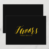 "Favorieten" Nep goud folie Chic Huwelijk Bord Kaart (Voorkant / Achterkant)