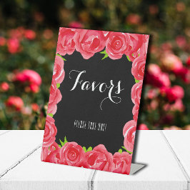 Favorieten Red Roses Derby Party Reclamebord Met Voetstuk