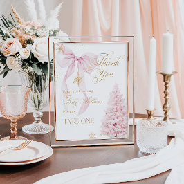 Favorieten Roze Boog Koud Buiten Baby shower Poster