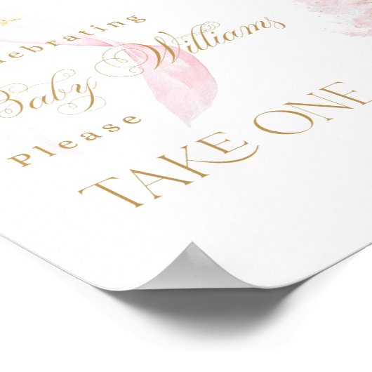 Favorieten Roze Boog Koud Buiten Baby shower Poster (Hoek)