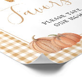 Favorieten Rustic Pumpkin Herfst Baby shower Poster (Hoek)