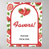 Favorieten Sign Strawberry Berry Sweet Baby shower Poster (Voorkant)