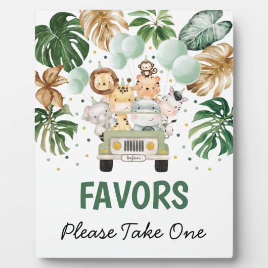 Favorieten teken Tropische Safari Dieren Wild Een  Fotoplaat (Voorkant)