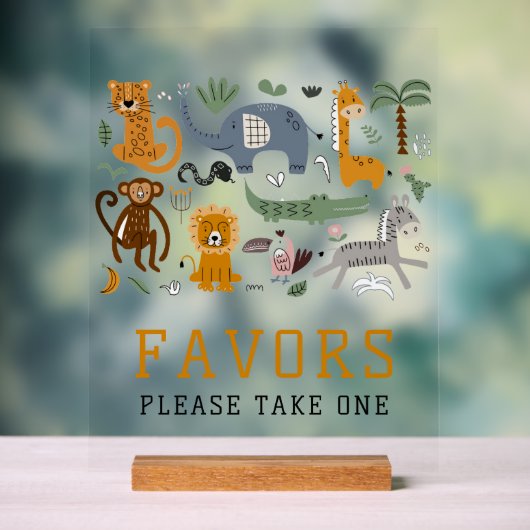 Favorieten Twee wilde verjaardagssafaridieren Scha Acryl Bord (Neutraal)