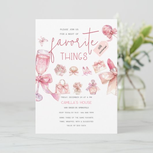 Favorieten | Vakantie Favoriete Dingen Feest Kaart (Staand voorkant)