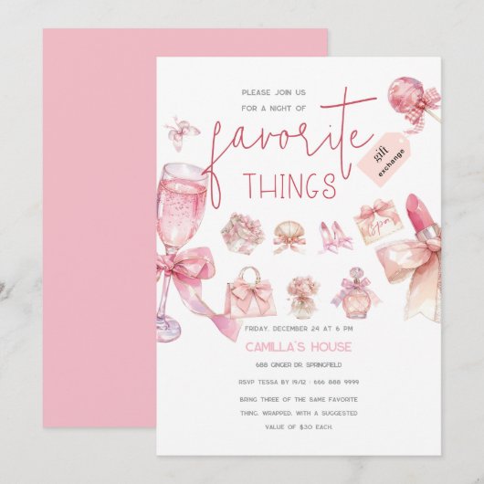 Favorieten | Vakantie Favoriete Dingen Feest Kaart (Voorkant / Achterkant)