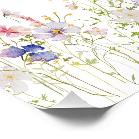 Favorieten Vlinder Bloemen Tuin Douche Verjaardag Perfect Poster (Hoek)