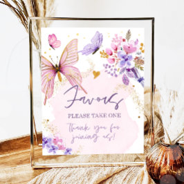 Favorieten Vlinder Bloemen Tuin Douche Verjaardag Poster