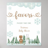 Favorieten Winter Sneeuwvlok Woodland Poster (Voorkant)