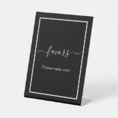 Favorieten zwart wit feest reclamebord met voetstuk (Voorkant)