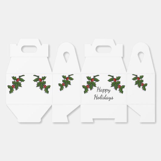 Favorietenbox - Holly Branches Bedankdoosjes (Ongevouwen)