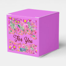 Favorietendoos Kubus (Roze Bloemen Mix) RFPMDesign