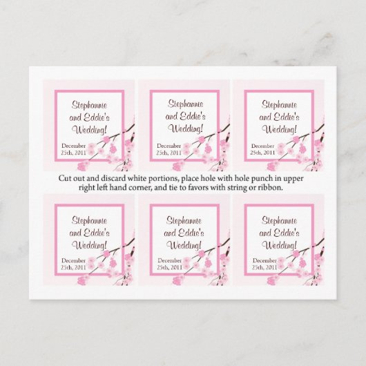 Favorietentjes Pink Cherry Blossom Briefkaart (Voorkant)