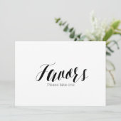 "Favorietjes neem er een" Huwelijksbord Kaart (Staand voorkant)