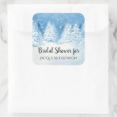 Favorietzegel voor Bruidsfeest met Winterse Sneeuw Vierkante Sticker (Tas)