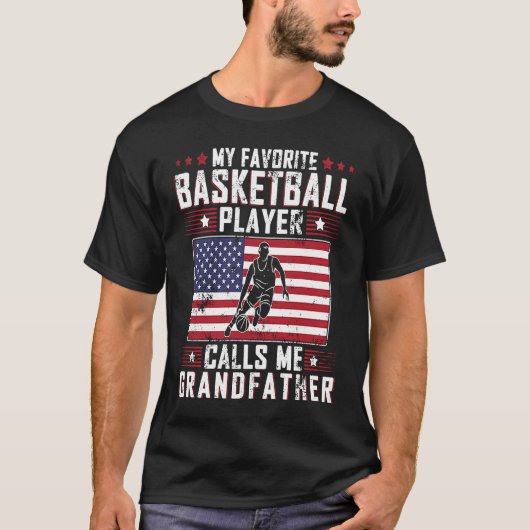Favorite Basketball Player Calls Me Grandfather Fa T-shirt (Voorkant)