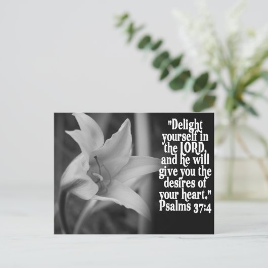 FAVORITE BIBLE SCRIPTURE PSALM 37:4 BRIEFKAART (Staand voorkant)