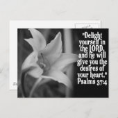 FAVORITE BIBLE SCRIPTURE PSALM 37:4 BRIEFKAART (Voorkant / Achterkant)