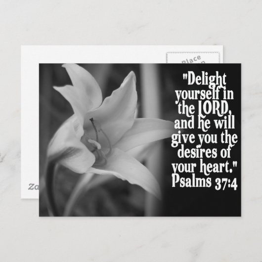FAVORITE BIBLE SCRIPTURE PSALM 37:4 BRIEFKAART (Voorkant / Achterkant)