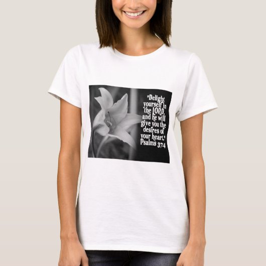 FAVORITE BIBLE SCRIPTURE PSALM 37:4 T-SHIRT (Voorkant)