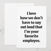 Favorite Employee Funny Boss Card Work Anniversary Kaart (Voorkant / Achterkant)