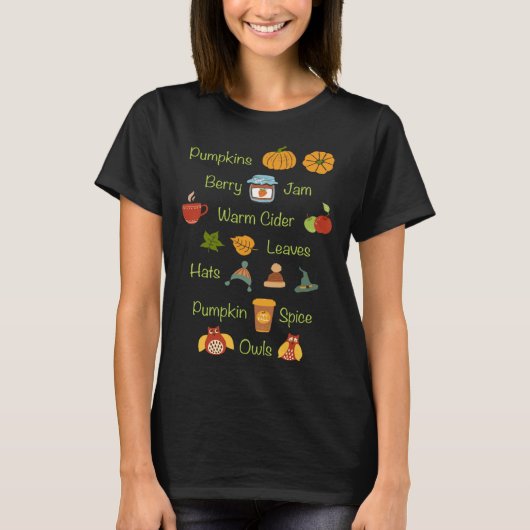 Favorite Fall Things Autumn Season T-shirt (Voorkant)