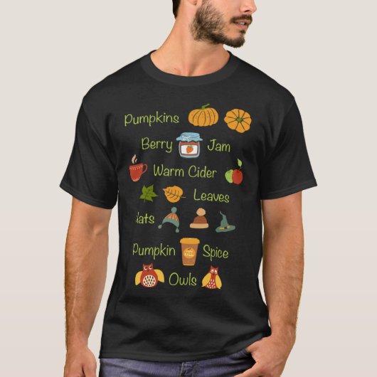 Favorite Fall Things Autumn Season T-shirt (Voorkant)
