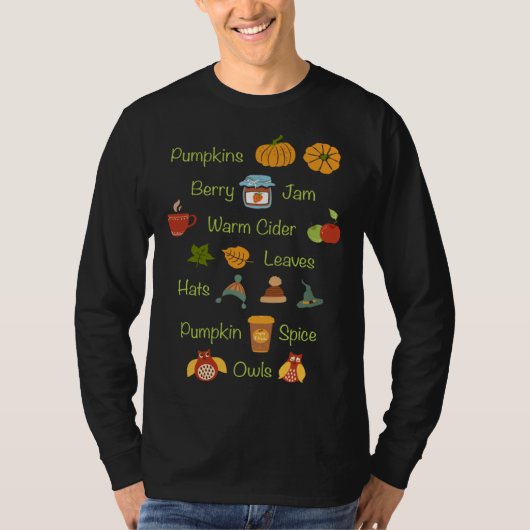Favorite Fall Things Autumn Season T-shirt (Voorkant)