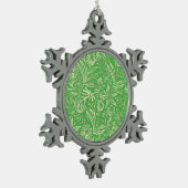Favorite Floral Pattern in Green Tin Sneeuwvlok Ornament (Links)