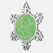 Favorite Floral Pattern in Green Tin Sneeuwvlok Ornament (Rechts)