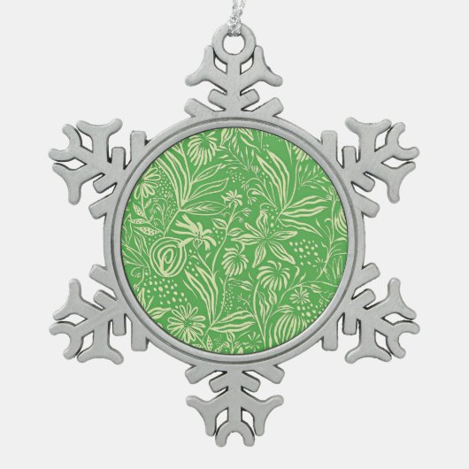 Favorite Floral Pattern in Green Tin Sneeuwvlok Ornament (Voorkant)