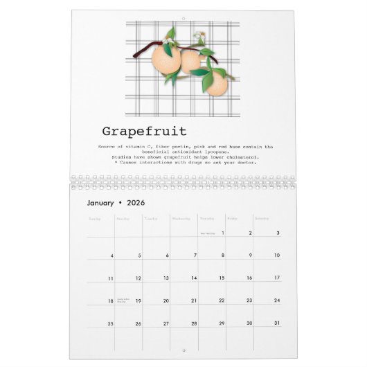 Favorite Fruits (With nutritional info) Kalender (Jan 2026)