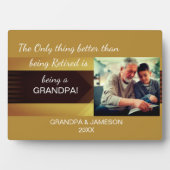 Favorite Gift! Retired Grandpa Photo Plaque Fotoplaat (voorkant)
