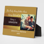 Favorite Gift! Retired Grandpa Photo Plaque Fotoplaat (Zijkant)