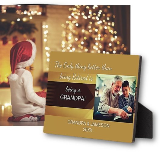 Favorite Gift! Retired Grandpa Photo Plaque Fotoplaat