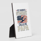 Favorite Gymnast Calls Me Papa Patriotic Vintage S Fotoplaat (Zijkant)