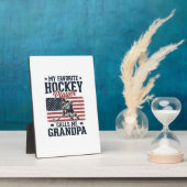 Favorite Hockey Player Calls Me Grandpa Vintage Sh Fotoplaat (Zijkant)