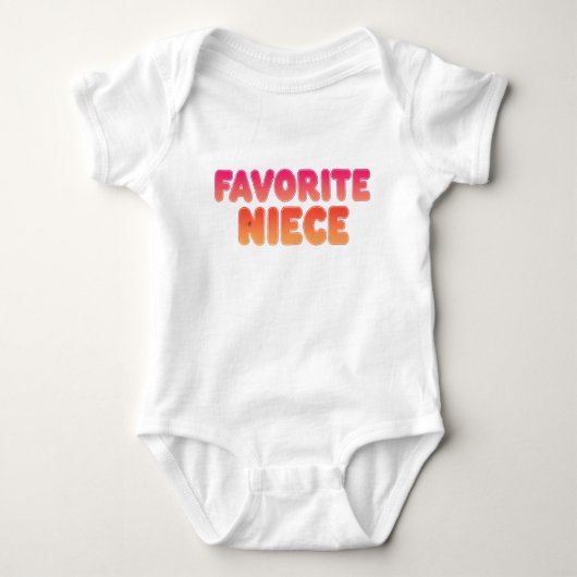 Favorite Niece, Fun Aunt Gift, Cute Baby Apparel Romper (Voorkant)