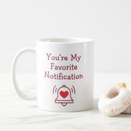 Favorite Notification Modern Bell Burgundy Red Koffiemok