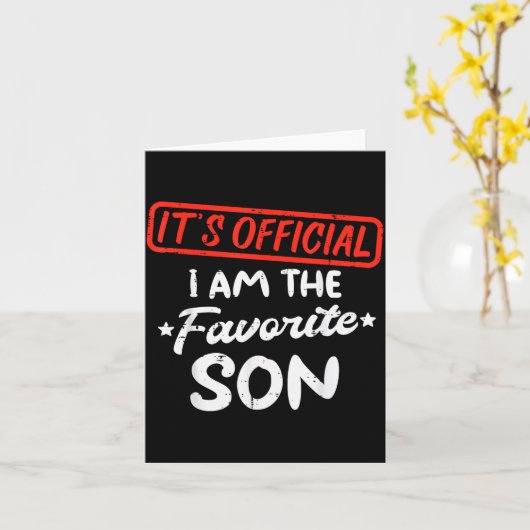 Favorite Son Funny Family Men Boys Kids Youth Teen Kaart (Gele Bloem)