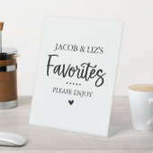 Favorite Sweets and Treats Favor Table Sign Reclamebord Met Voetstuk (Insitu)