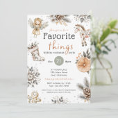 Favorite Things Boho Gift Exchange Holiday Party Kaart (Staand voorkant)